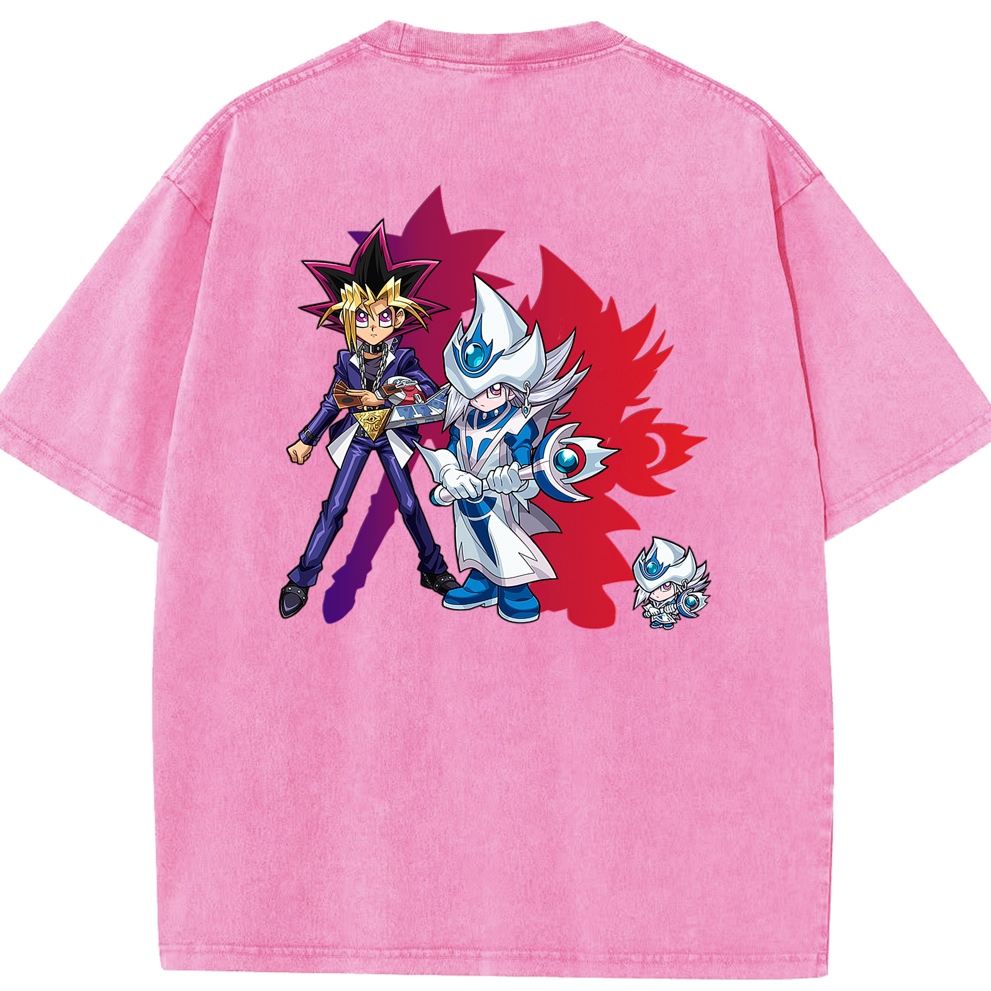 （画像用） 遊☆戯☆王 Yu-Gi-Oh! 綿100% ヴィンテージ風 半袖Tシャツ（背面プリント）